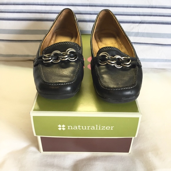 Naturalizer Black Leather, Carlene Loafers - Picture 1 of 12